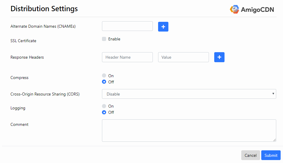 Create Web Distribution.